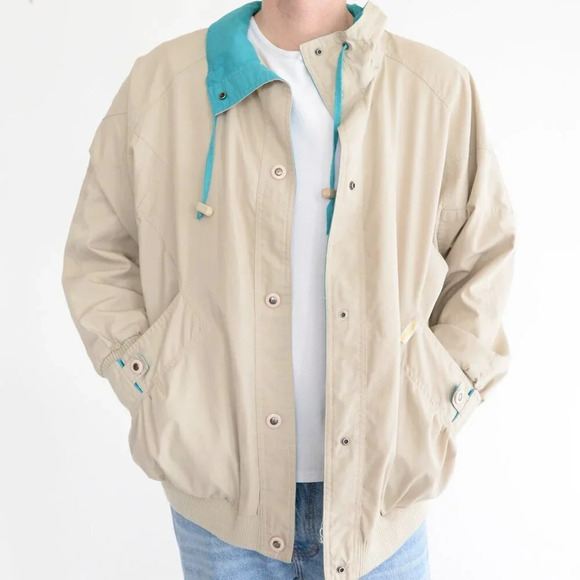 Other - Vintage 90's Innovations By Izzi Tan & Teal Button  Up Windbreaker Jacket Medium
